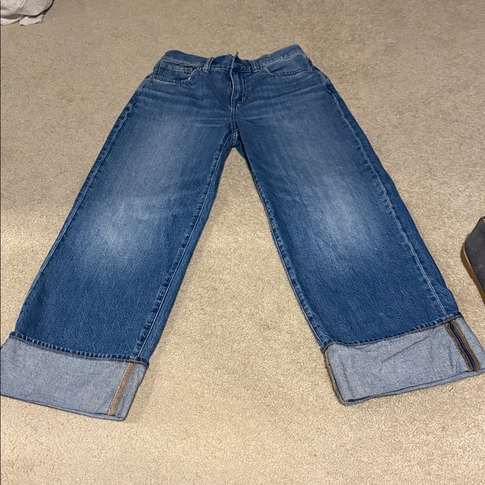 Madewell Super Wide leg Fit Blue Jeans with cuff